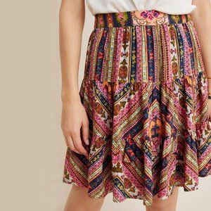 Anthropologie Patrice Tiered Mini Skirt